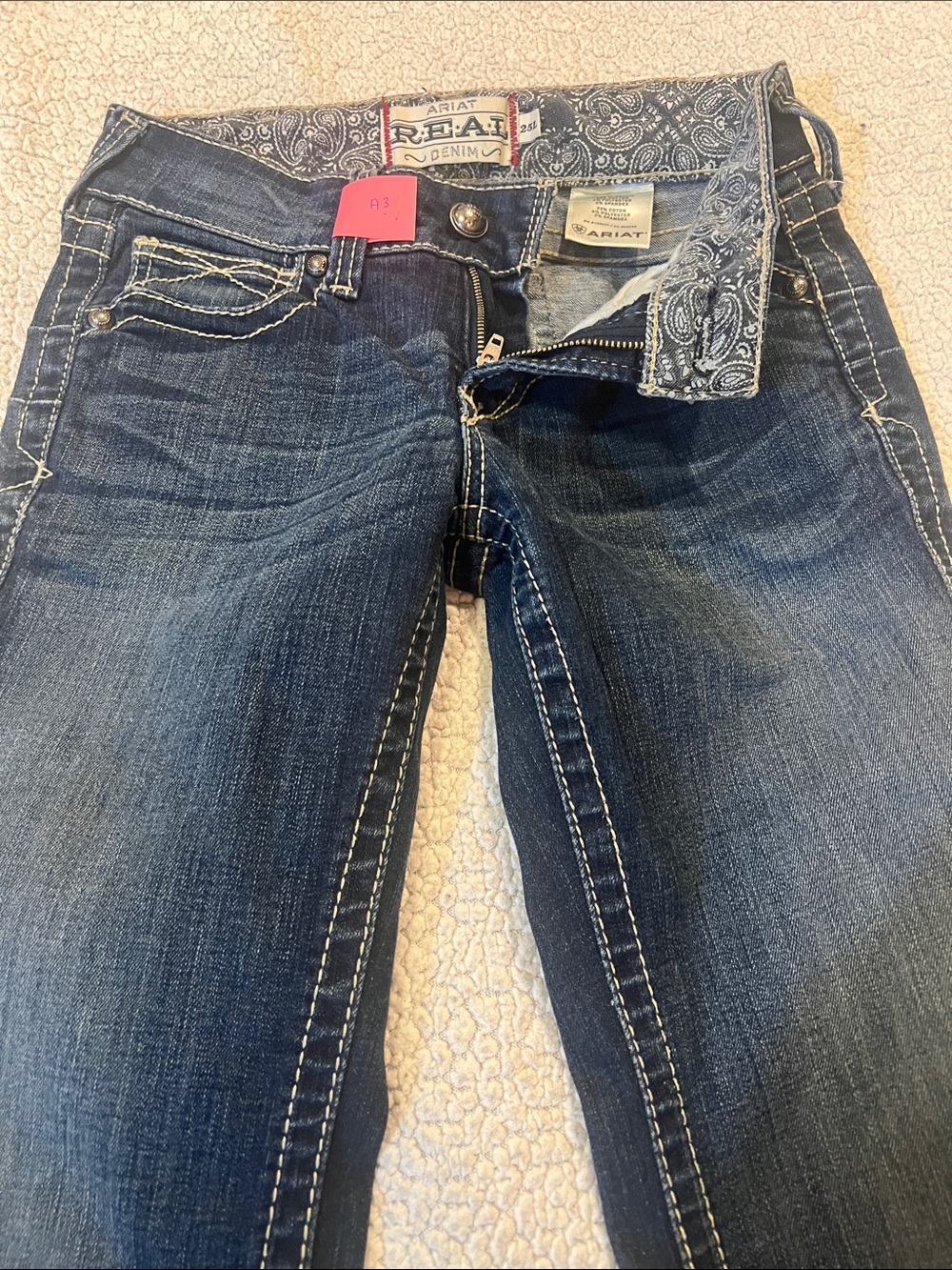 Ariat REAL DENIM Women's Dark Wash Boot Cut Jeans with Contrast Stitching